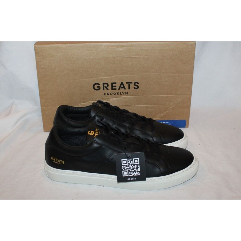 Greats Brooklyn Benlux Shoes Men's Black Leather Casual Sneakers Sz 9.5